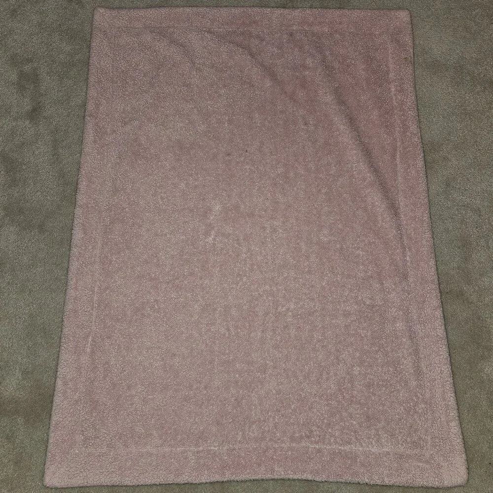 Pink Gray Fleece Baby Blanket Elephants Birds Trees Flowers Leaves White 30x40